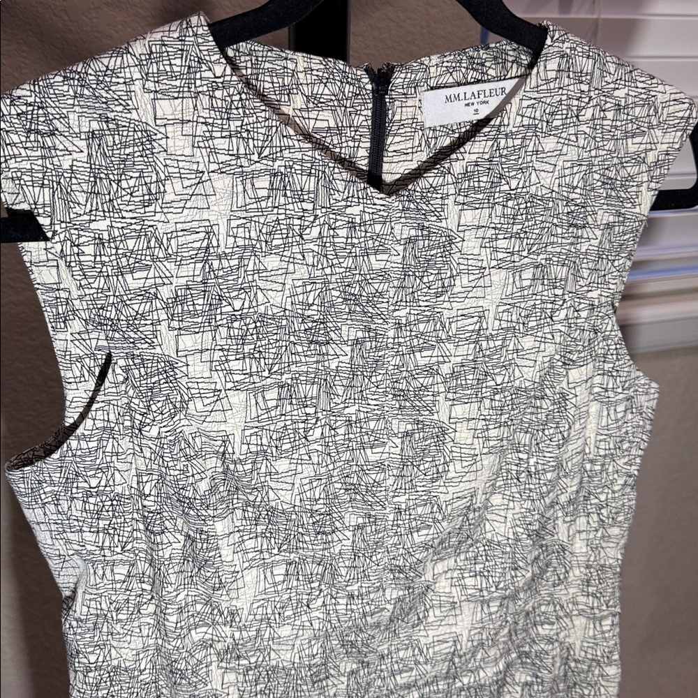 MM Lafleur Textured Black and Cream Midi Dress - Picture 2 of 10